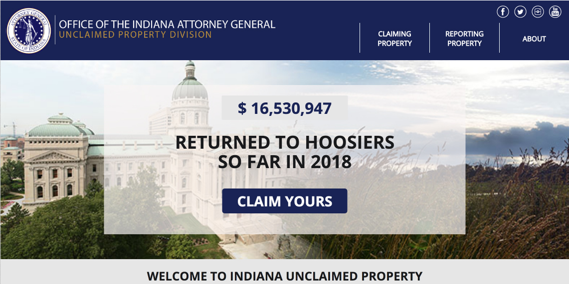 Indiana Dept Of Treasury Unclaimed Property Property Walls